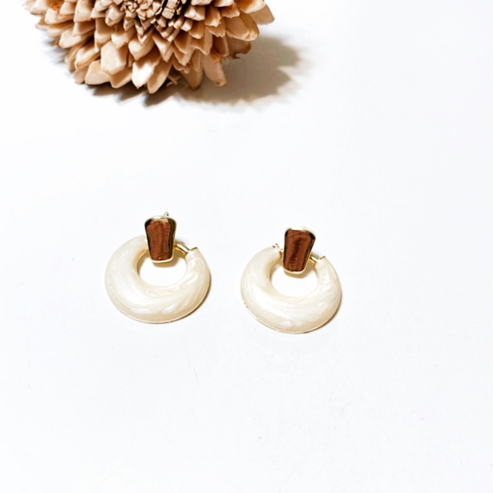 Geo hoop earrings M253 - Picture 3 of 4